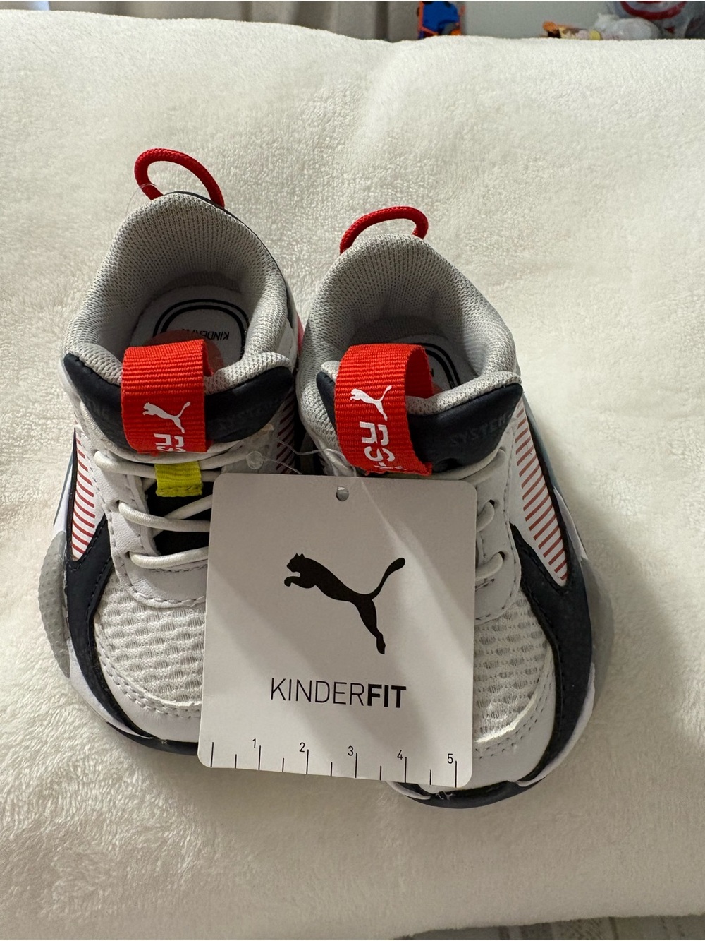 Puma Kids White and Red KinderFit Sneakers